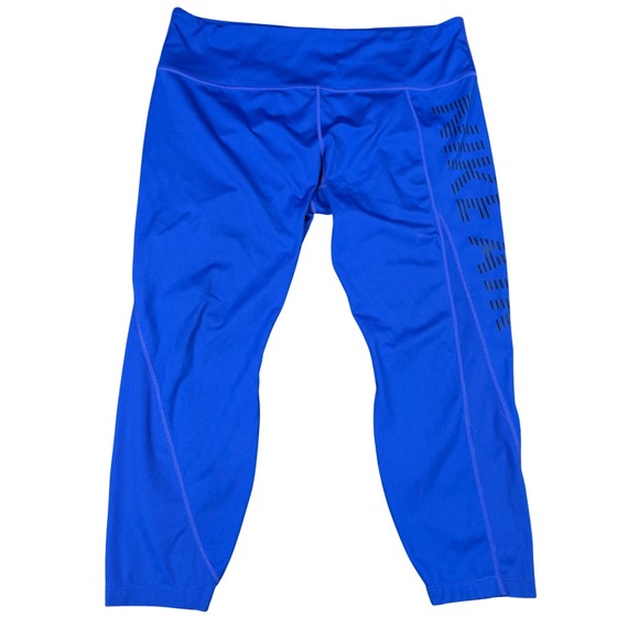 Nike Air Epic Leggings Womens Plus Size 2X Blue Air 7/8 Cropped Graphic Tights - Picture 2 of 8